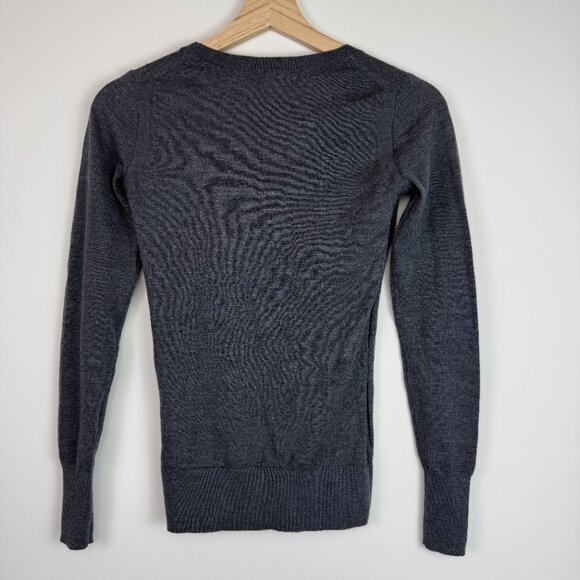 Everlane Woold Blend Scoop Neck Lightweight Long Sleeve Sweater Grey XXS - Picture 2 of 4